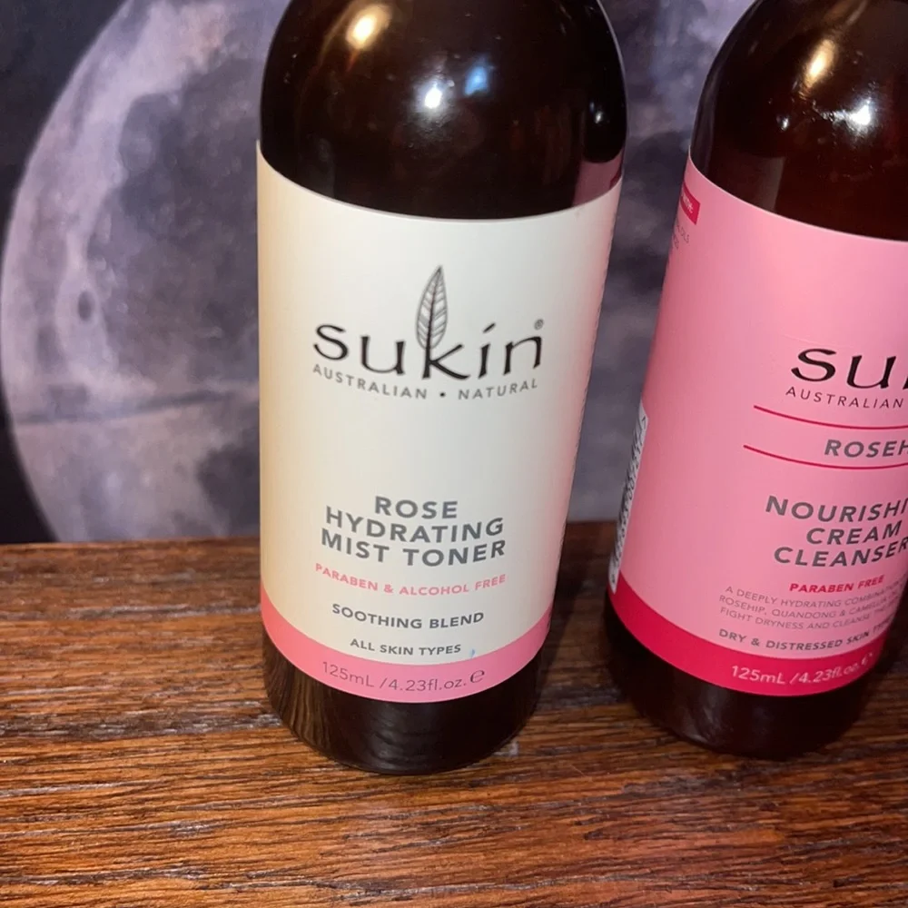 Brand New Sukin Rose/Rosehip Cleanser & Toner Set! 4.23 fl oz each - Picture 2 of 6